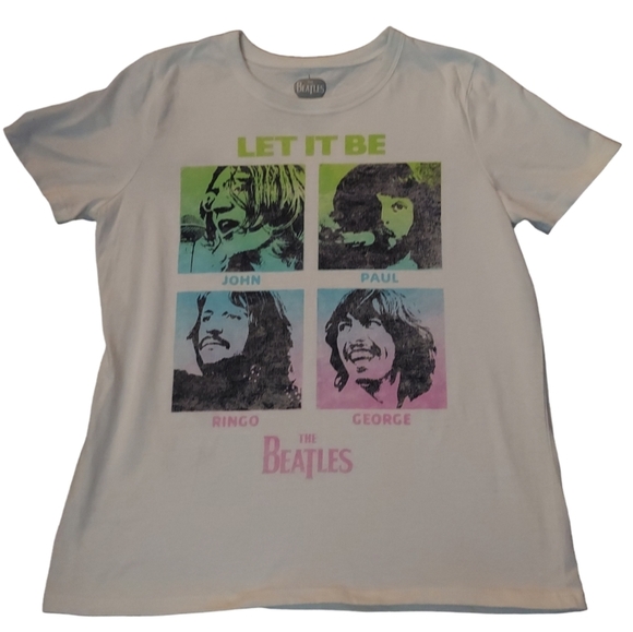 🌴FINAL SALE Beatles Let it Be Tee Cream Medium - Picture 2 of 8